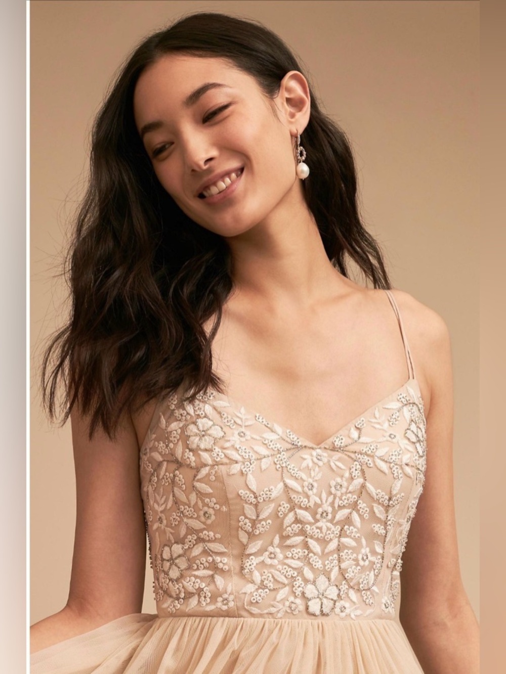 BHLDN Blush Embroidered Tulle Maxi Dress - Picture 2 of 4